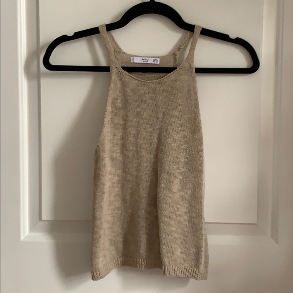 Mango knit tank top in Ecru
